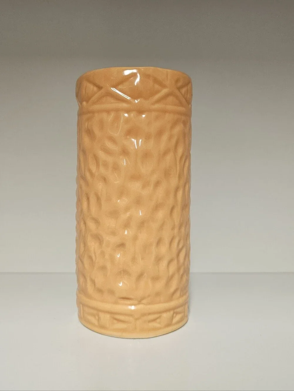 Home Tiki Blue and Peach Ceramic Bar Glass/Mug Pair - (Qty 2)